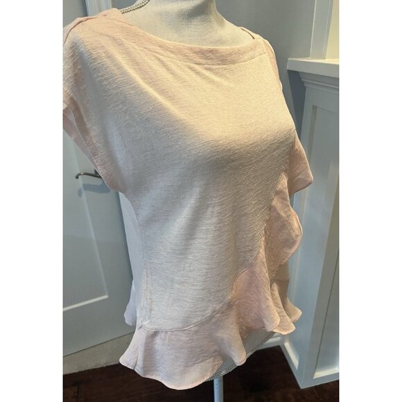 Banana Republic Modal Blend Sleeveless Blouse With Ruffle Soft Feminine SZ Small - Picture 3 of 9